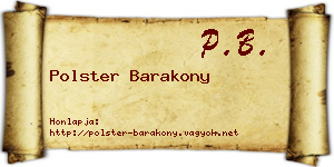 Polster Barakony névjegykártya